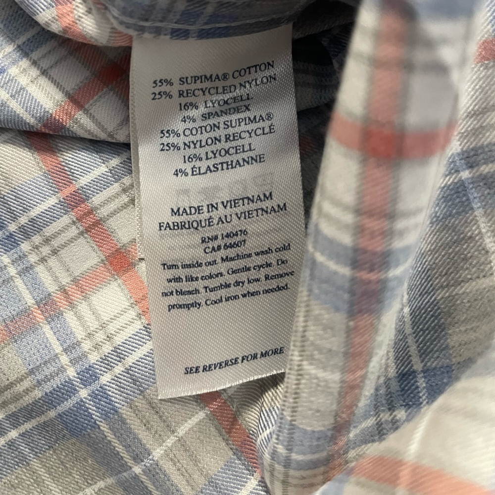 Faherty long sleeve button down lightweight plaid shirt sx M - Picture 4 of 11